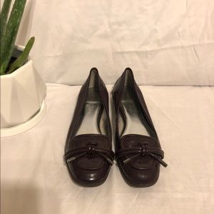 Calvin Klein Eggplant Flats with Black Sole
